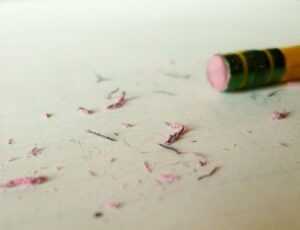 Broken Pencil Eraser from correcting VA disability claims