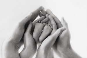 Family with a newborn baby