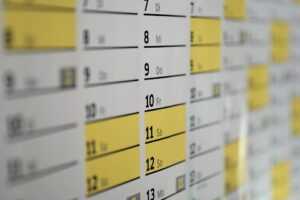 dates on the calendar