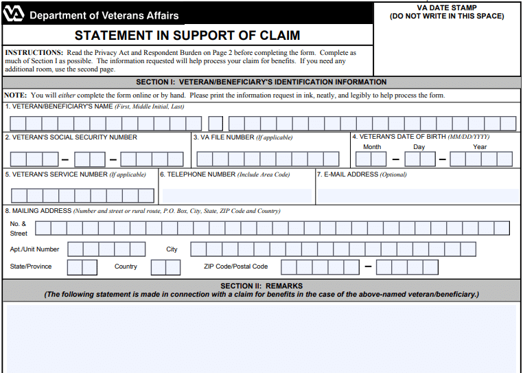 VA Form 21-4138: Filling Out Forms