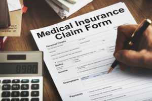 Example of a medical insurance claim form