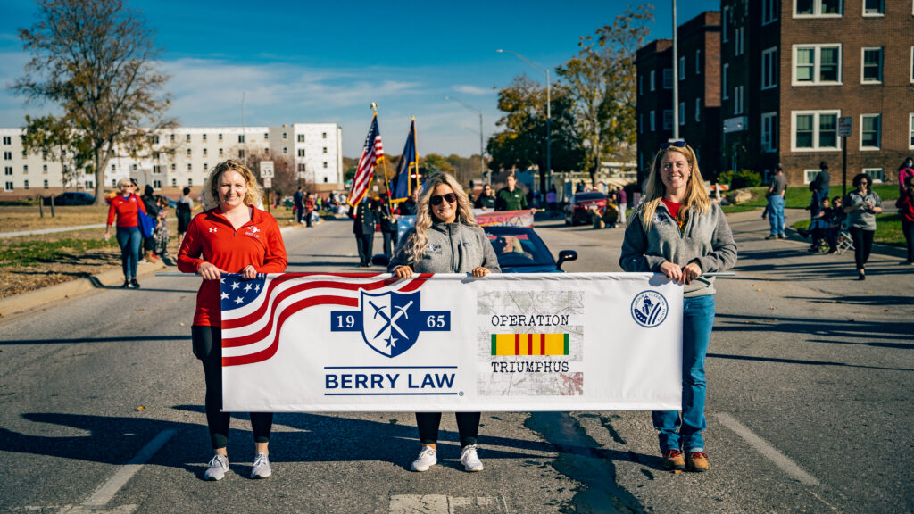 Berry Law Veterans Day Parade Banner