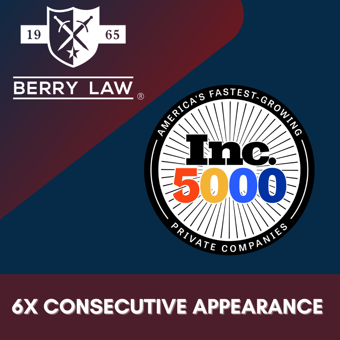 ‘Exponential growth.’ Berry Law named to Inc. 5000 list for sixth year in a row